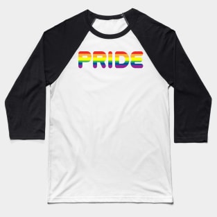 Pride rainbow text design Baseball T-Shirt
